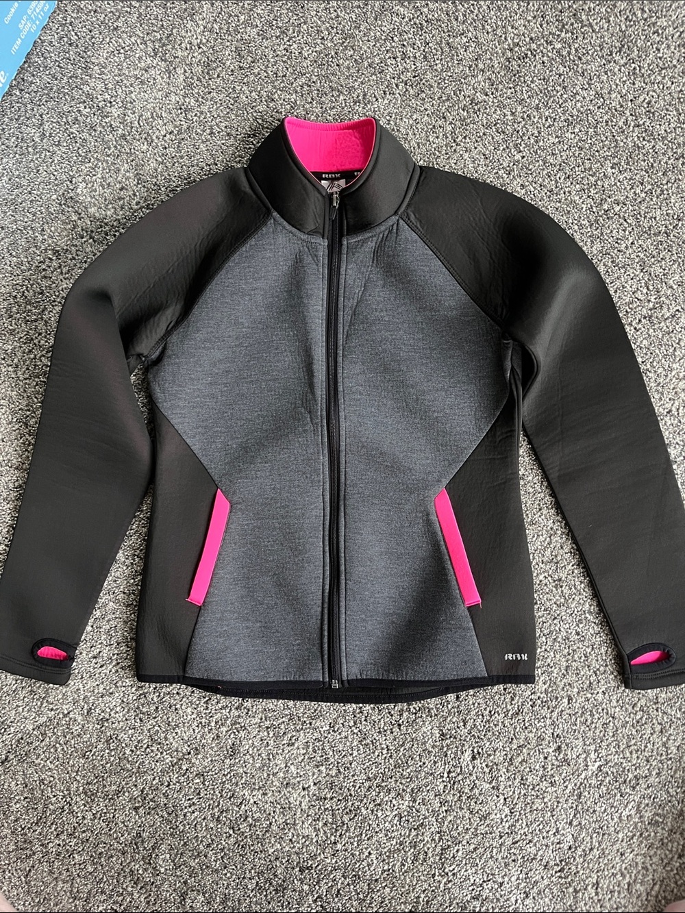 RBX Gray & Black Athletic Jacket with Pink Accents